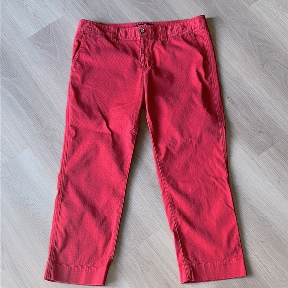 Gap Women’s Red Corduroy Ankle Pants SZ 12 Straight Leg Stretch - Picture 1 of 13